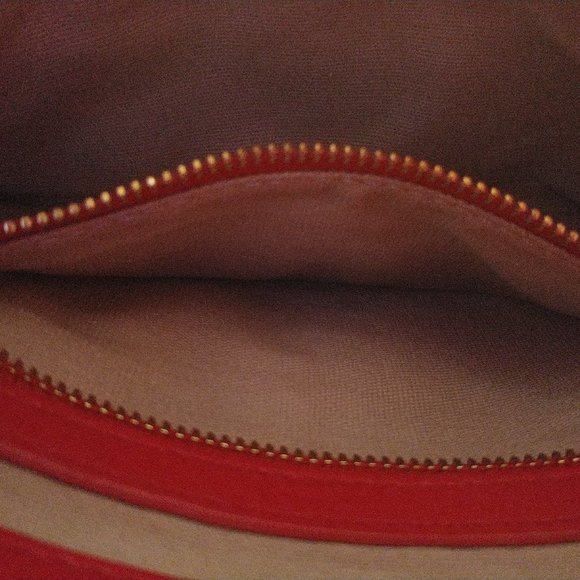 11x6 Tory Burch Orange Leather Amanda Logo Crossbody Bag REPLACED CHAIN STRAP - Picture 6 of 13